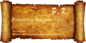 Patatics Kozima névjegykártya